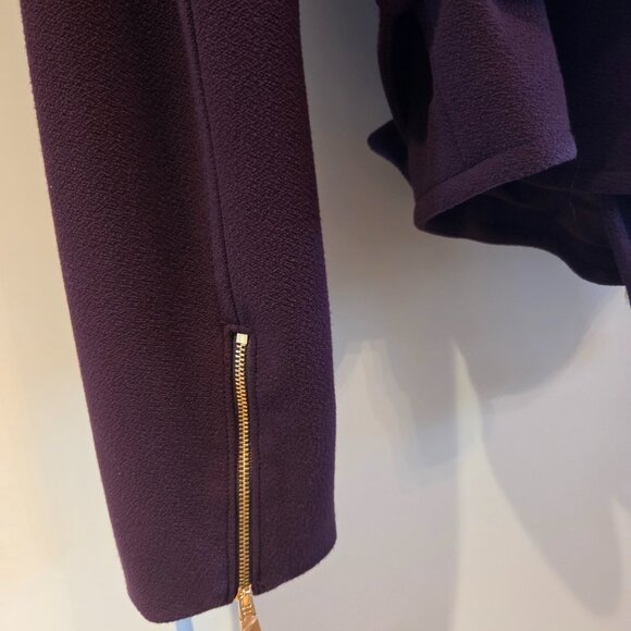 WORTH NEW YORK - Burgundy zippered belted blazer - Size 10 - Picture 5 of 8